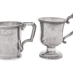 Two American Coin Silver Mugs Various 34a3a3