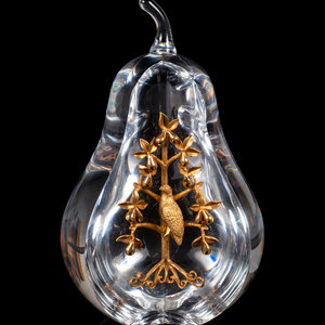 A Steuben Partridge in a Pear Tree Glass