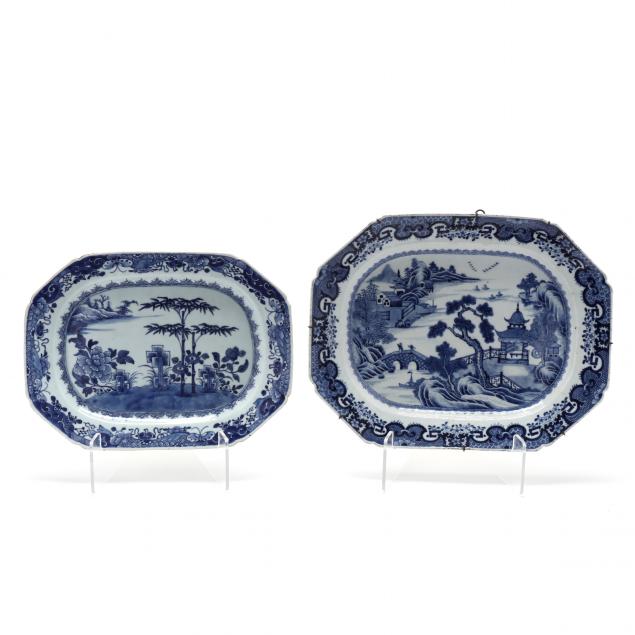 TWO CHINESE EXPORT PORCELAIN BLUE 34a3ce