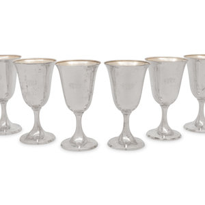 A Set of Six American Silver Goblets
International