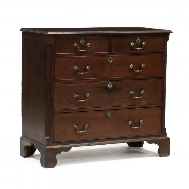 GEORGE III MAHOGANY CHEST OF DRAWERS 34a421