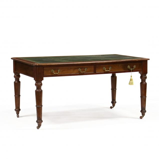 GEORGE III MAHOGANY PARTNER'S DESK