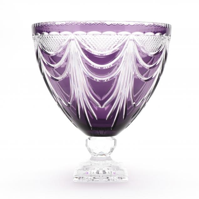 AMETHYST CUT TO CLEAR LARGE CENTERPIECE 34a468