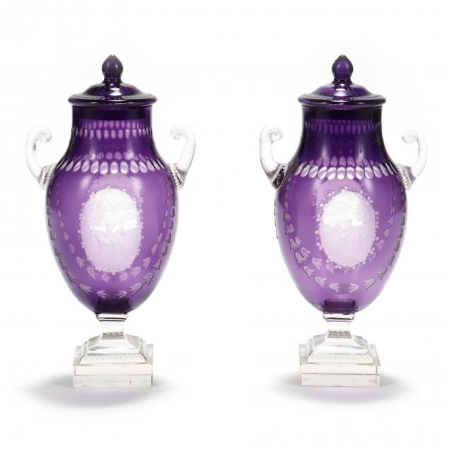 PAIR OF ANTIQUE ENGLISH AMETHYST 34a46a