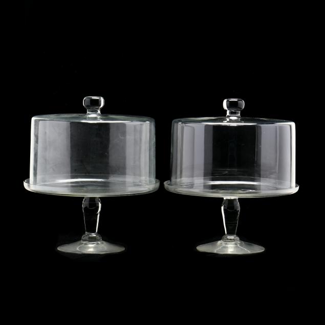 PAIR OF GLASS CAKESTANDS 20th century,