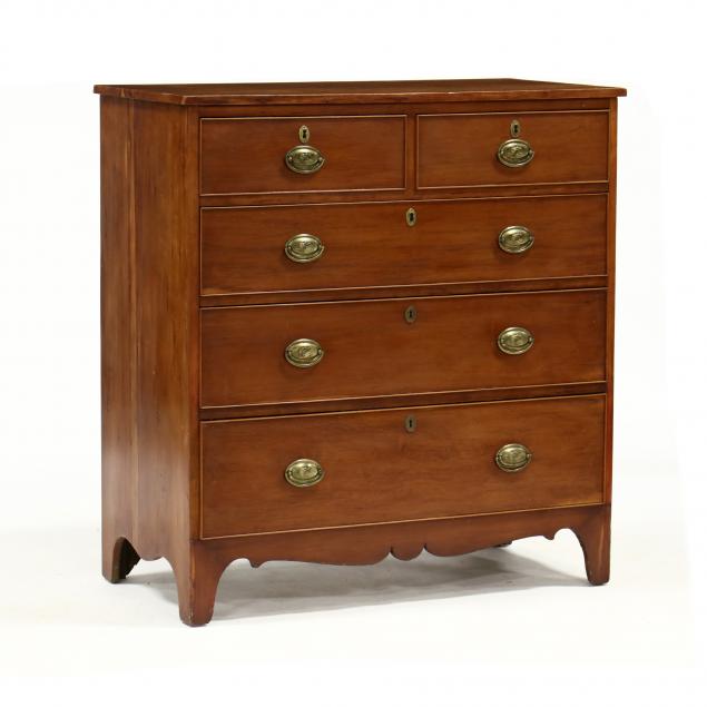 AMERICAN CHIPPENDALE CHERRY CHEST 34a48b