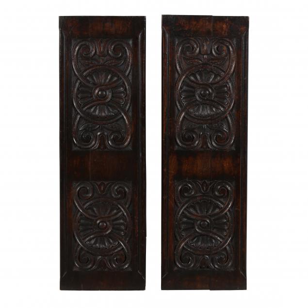 PAIR OF ANTIQUE CARVED OAK ARCHITECTURAL