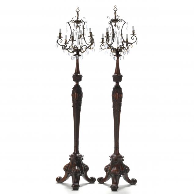 PAIR OF BELLE EPOQUE CARVED MAHOGANY
