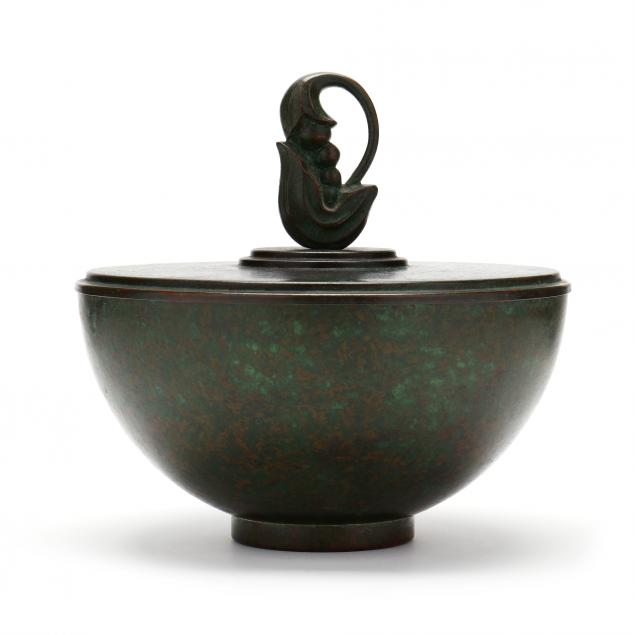 CARL SORENSEN, BRONZE LIDDED BOWL