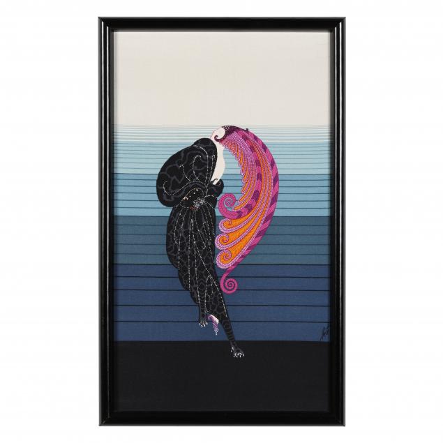 FRAMED SILK ERTé PANEL, BEAUTY