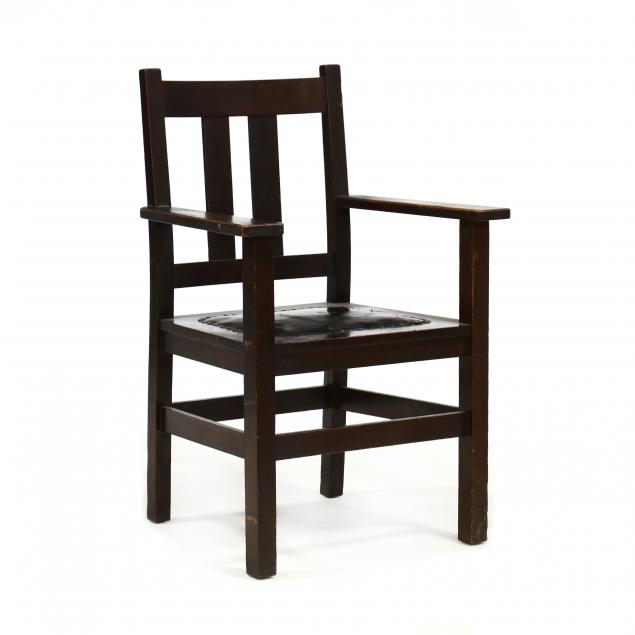 STICKLEY BROS., MISSION OAK ARMCHAIR