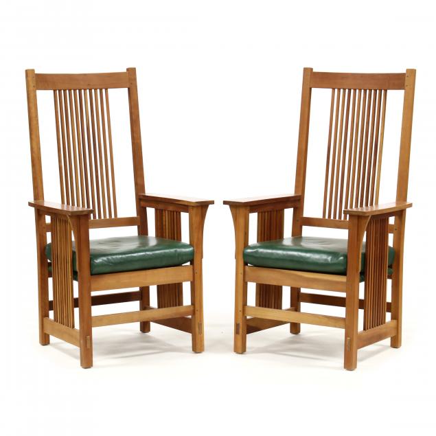 STICKLEY, PAIR OF MISSION STYLE