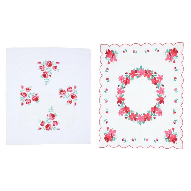 TWO APPLIQUE QUILTS The first with