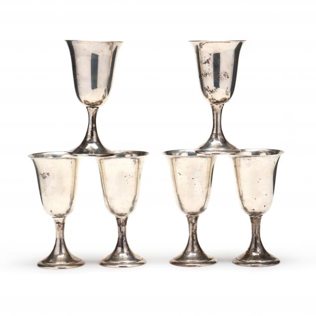 SIX AMERICAN STERLING SILVER GOBLETS 347ff7