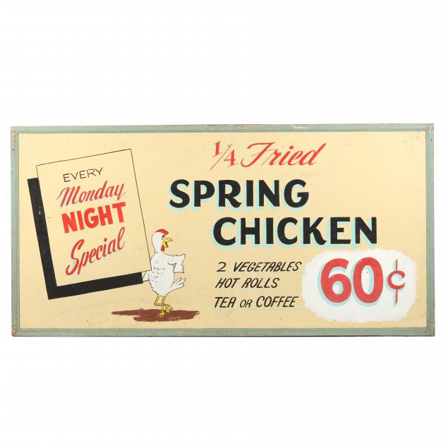 LARGE VINTAGE RESTAURANT ADVERTISEMENT