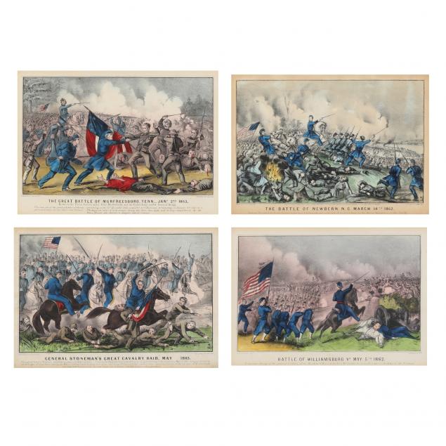 FOUR CURRIER AND IVES CIVIL WAR