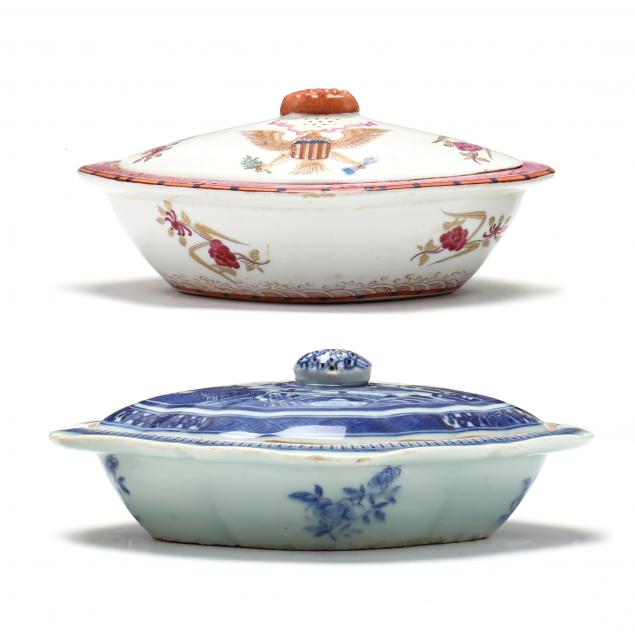 TWO CHINESE EXPORT PORCELAIN COVERED 348098