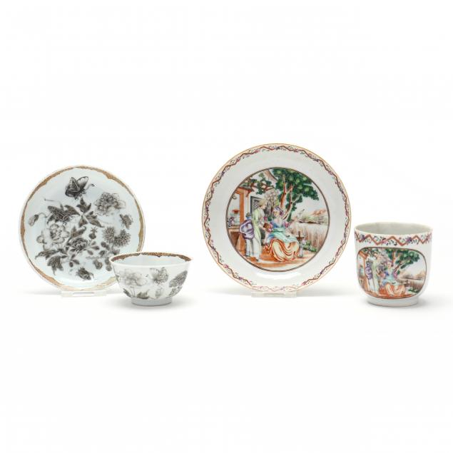 TWO CHINESE EXPORT TEA CUPS WITH