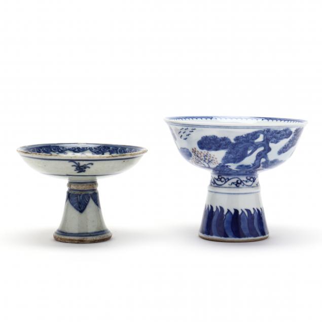 TWO CHINESE PORCELAIN BLUE AND 3480ab