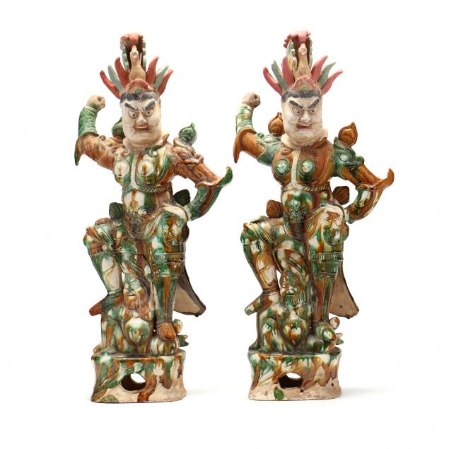 PAIR OF CHINESE TOMB GUARDIAN FIGURES 3480c0