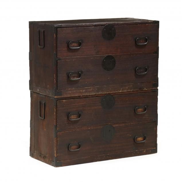 ANTIQUE JAPANESE TANSU CHEST Late