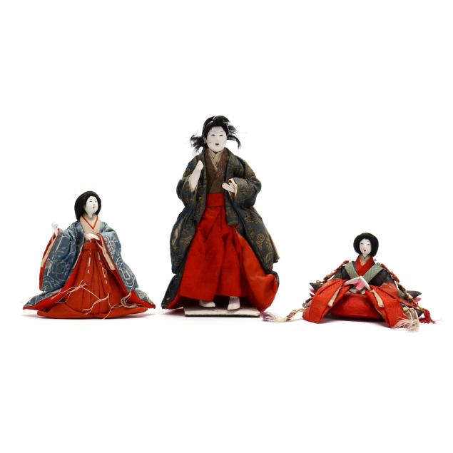 A GROUP OF ANTIQUE JAPANESE DOLLS 19th