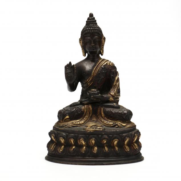 A BRONZE SEATED DHYANA BUDDHA AMOGHASIDDHI 34810b