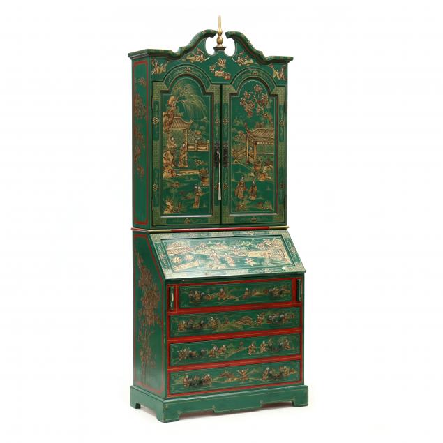 CHINOISERIE SECRETARY BOOKCASE