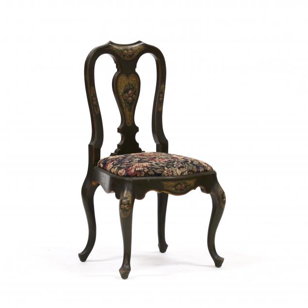 QUEEN ANNE STYLE PAINTED SIDE CHAIR