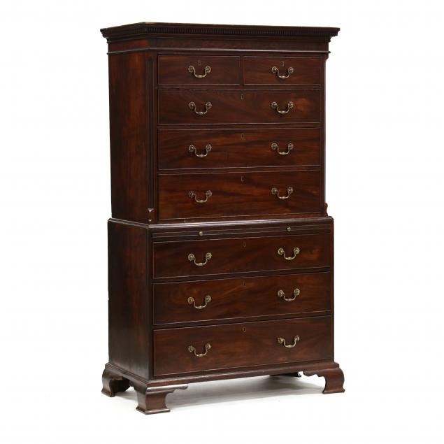 ENGLISH CHIPPENDALE MAHOGANY CHEST ON CHEST 348116