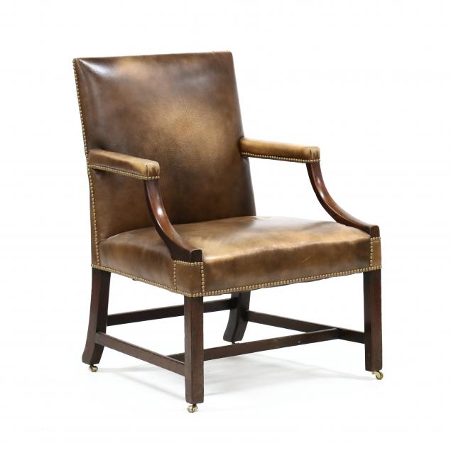 GEORGE III LEATHER UPHOLSTERED 34812a