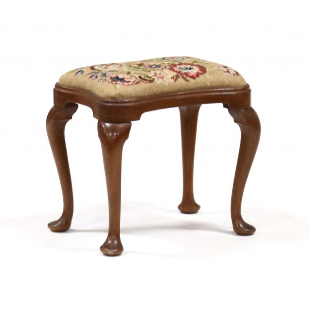 QUEEN ANNE STYLE NEEDLEPOINT STOOL 348135