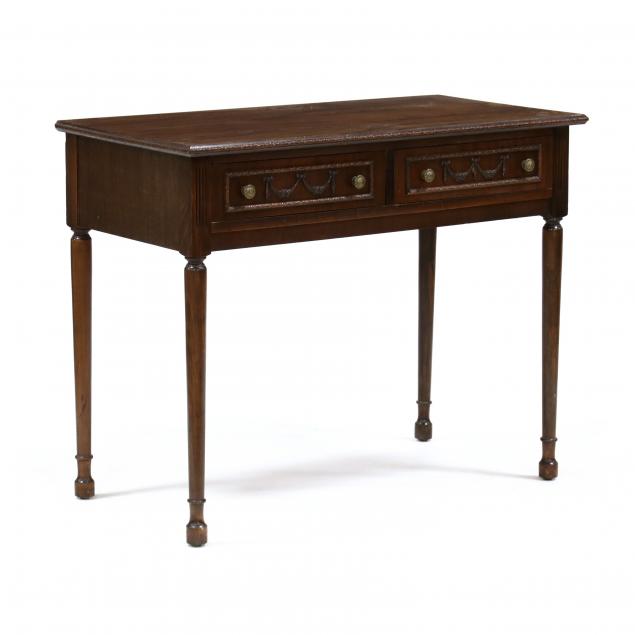 EDWARDIAN MAHOGANY TWO DRAWER WRITING 348136