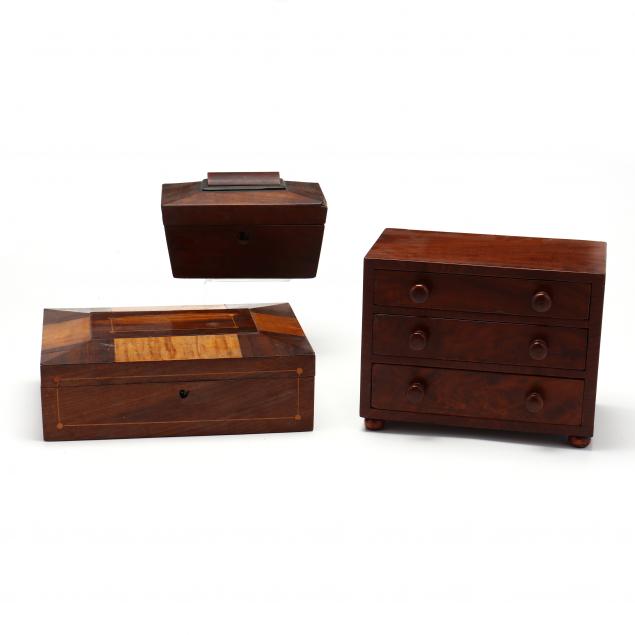 THREE ANTIQUE BOXES 19th century  348170