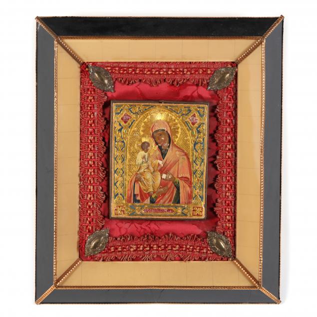 ANTIQUE FRAMED RUSSIAN ICON OF 3481ab