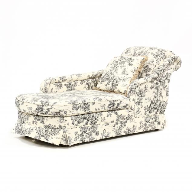 TOILE UPHOLSTERED CHAISE LOUNGE