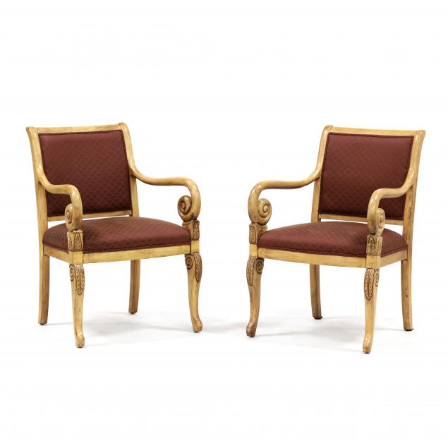 PAIR OF NEOCLASSICAL STYLE ARMCHAIRS 3481c4