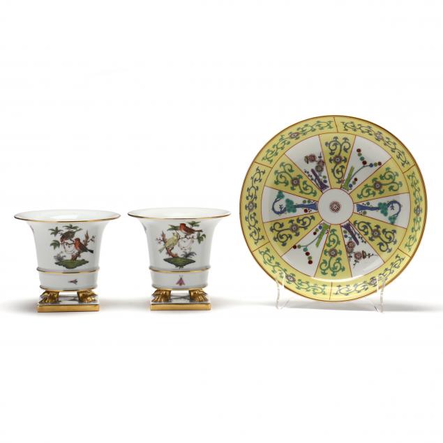 THREE HEREND PORCELAIN PIECES A