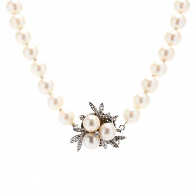 PEARL NECKLACE WITH WHITE GOLD,