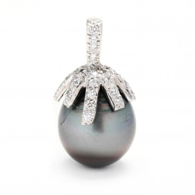 WHITE GOLD TAHITIAN PEARL AND 3482bc