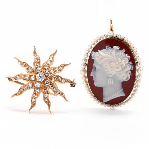 TWO ANTIQUE JEWELRY ITEMS To include: