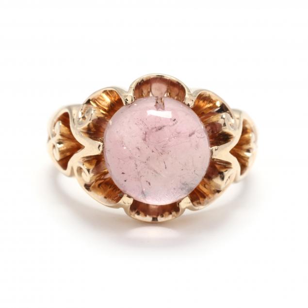 GOLD AND PINK TOURMALINE RING Centering 3482ec