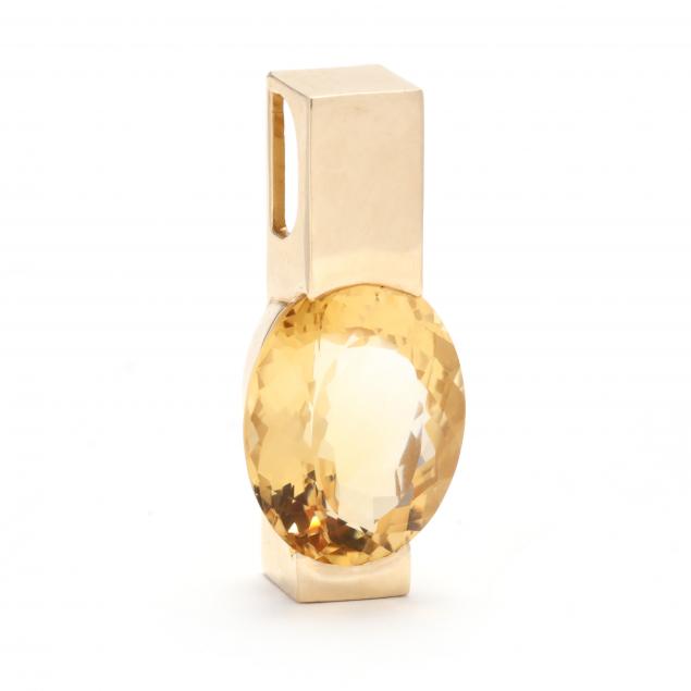 GOLD AND CITRINE PENDANT SLIDE 3482e7