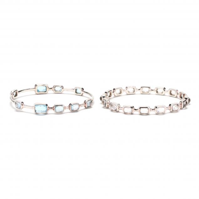 TWO SILVER AND GEM SET ROCK CANDY 348306