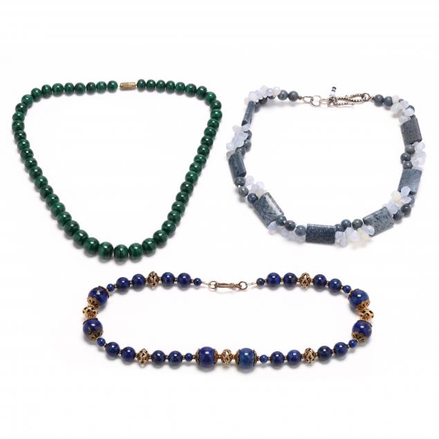 THREE BEAD NECKLACES To include: