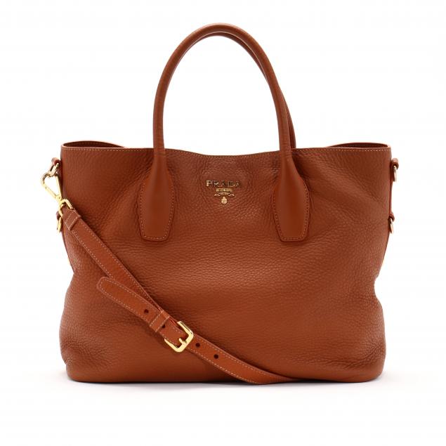 CARAMEL LEATHER TOTE, PRADA Made