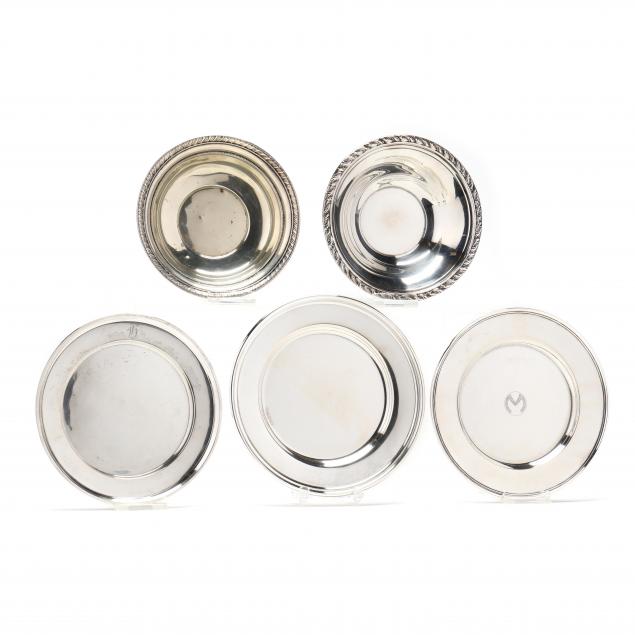 FIVE AMERICAN STERLING SILVER DISHES 348392