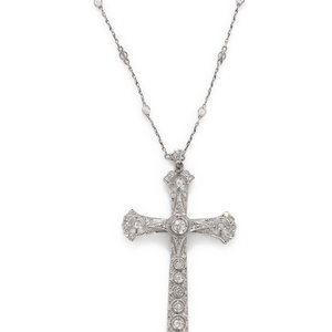 ANTIQUE DIAMOND CROSS PENDANT NECKLACE The 3483c7