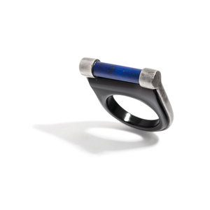 ART MODERNE SILVER AND LAPIS RING Consisting 3483dc