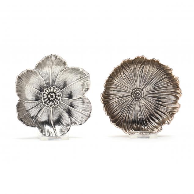 TWO BUCCELLATI STERLING SILVER FLOWER